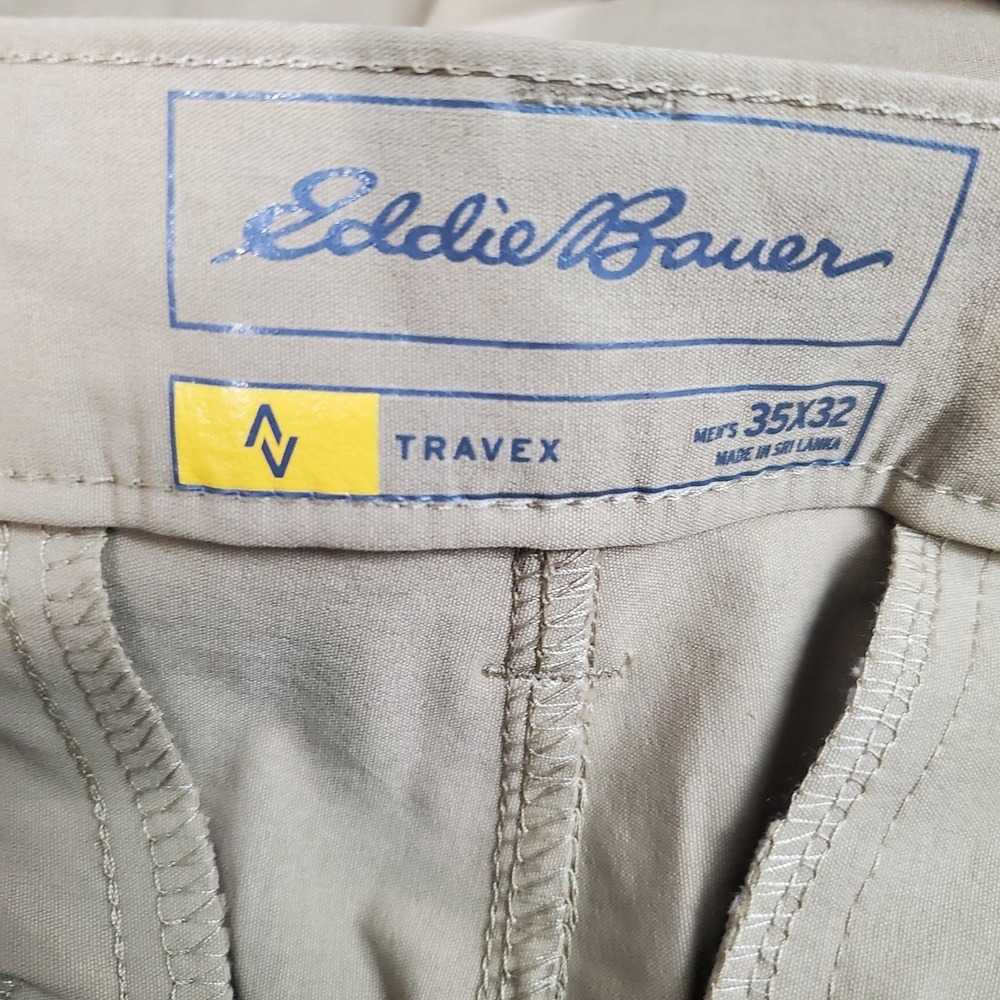 Eddie Bauer Pants Mr Horizon Guide Chino Saddle Mens 35x32 Travex Tan NWT - Picture 5 of 11
